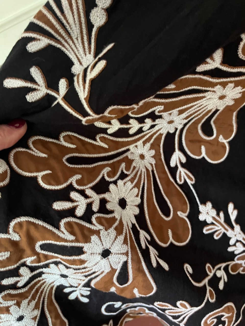 By Anthropologie Embroidered Corset Midi Dress | Black Appliqué | 2X - Picture 6 of 11
